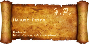 Hanusz Petra névjegykártya