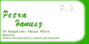 petra hanusz business card